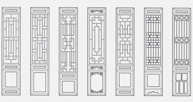 灯塔常用中式仿古花窗图案隔断设计图